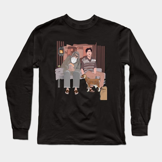 THE OLD BEARDO MAN Long Sleeve T-Shirt by ROCOCO DESIGNS